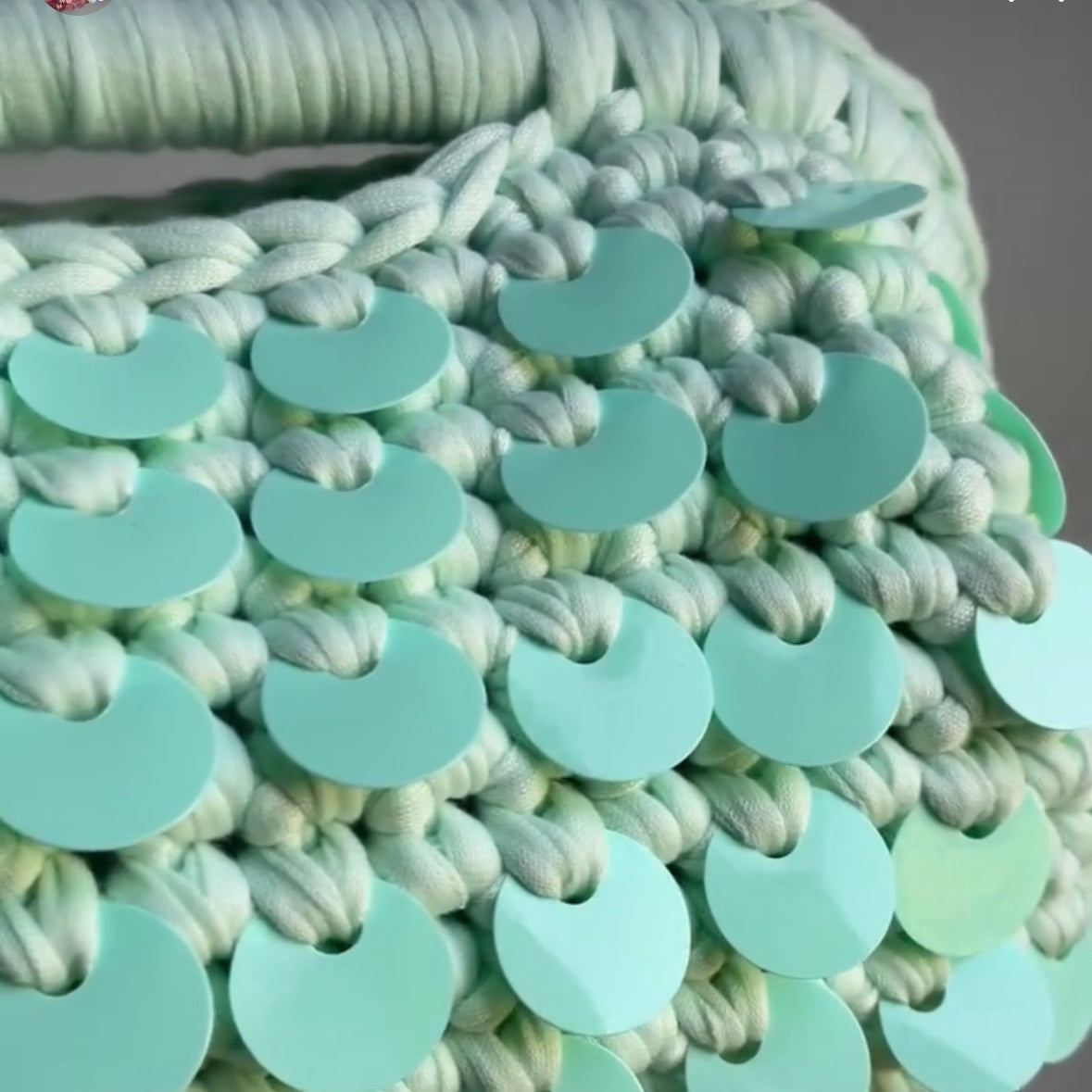 Ophelia Verde Menta con Paillettes