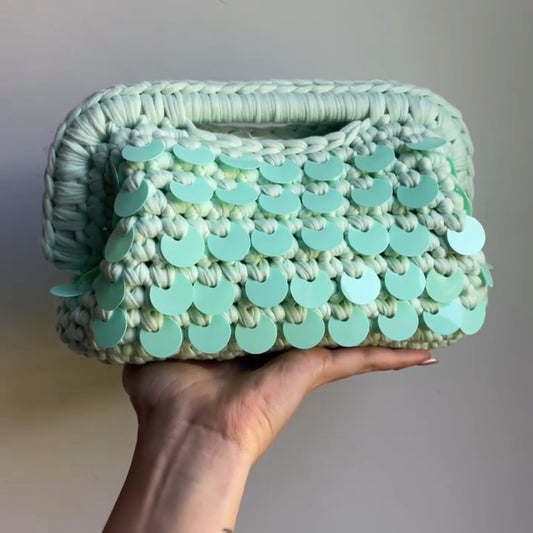 Ophelia Verde Menta con Paillettes